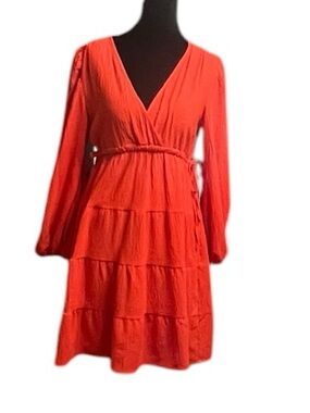 MAX STUDIO LONDON Red Long Sleeve Dress XS